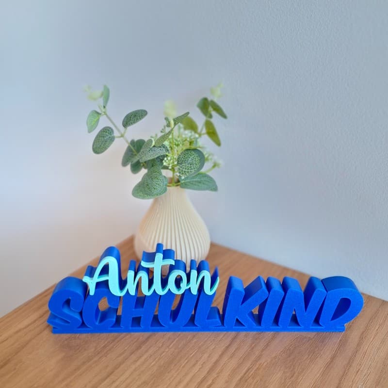Schriftzug Schulkind personalisiert